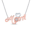 10kt Rose Gold Womens Round Diamond Mom Mother Heart Pendant 1/20 Cttw