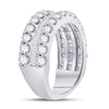 14kt White Gold Womens Round Diamond Anniversary Band Ring 2-5/8 Cttw