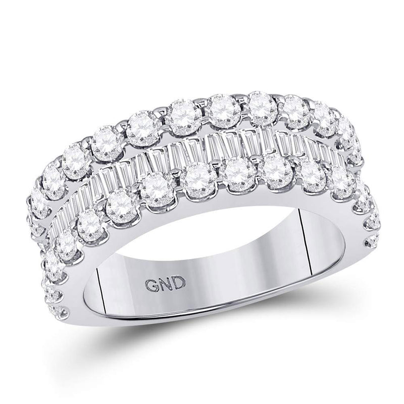 14kt White Gold Womens Round Diamond Anniversary Band Ring 2-5/8 Cttw