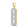 10kt Yellow Gold Mens Round Diamond Razor Blade Charm Pendant 1 Cttw