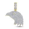 10kt Yellow Gold Mens Round Diamond Eagle Head Charm Pendant 1 Cttw