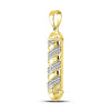 10kt Yellow Gold Mens Round Diamond Barber Pole Charm Pendant 1/8 Cttw