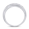 14kt White Gold Mens Round Diamond Single Row Band Ring 1/2 Cttw