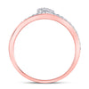 10kt Rose Gold Womens Round Diamond Twist Fashion Ring 1/4 Cttw