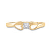 10kt Yellow Gold Womens Round Diamond Solitaire Heart Promise Ring 1/10 Cttw