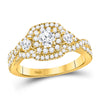 14kt Yellow Gold Round Diamond 3-stone Twist Bridal Wedding Engagement Ring 1 Cttw