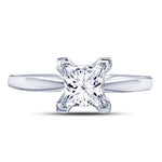 14kt White Gold Womens Princess Diamond Solitaire Bridal Wedding Engagement Ring 1 Cttw