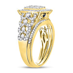 14kt Yellow Gold Round Diamond Bridal Wedding Ring Band Set 1 Cttw