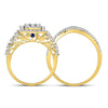 14kt Yellow Gold Round Diamond Bridal Wedding Ring Band Set 1 Cttw