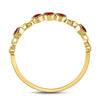 10kt Yellow Gold Womens Round Ruby Dot Stackable Band Ring 1/5 Cttw