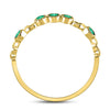 10kt Yellow Gold Womens Round Emerald Dot Stackable Band Ring 1/20 Cttw