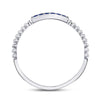 10kt White Gold Womens Round Blue Sapphire Beaded Stackable Band Ring 1/20 Cttw