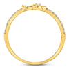 10kt Yellow Gold Womens Round Diamond Spade Stackable Band Ring 1/6 Cttw