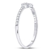 10kt White Gold Womens Round Diamond Spade Stackable Band Ring 1/6 Cttw