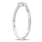 10kt White Gold Womens Round Diamond Spade Stackable Band Ring 1/6 Cttw