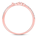 10kt Rose Gold Womens Round Diamond Spade Stackable Band Ring 1/6 Cttw