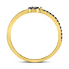 10kt Yellow Gold Womens Round Blue Sapphire Key Stackable Band Ring 1/5 Cttw