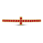 10kt Yellow Gold Womens Round Ruby Stackable Cross Band Ring 1/6 Cttw