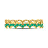 10kt Yellow Gold Womens Round Emerald Scalloped Stackable Band Ring 1/4 Cttw