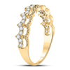 10kt Yellow Gold Womens Round Diamond Scalloped Stackable Band Ring 1/4 Cttw