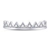 10kt White Gold Womens Round Diamond Chevron Stackable Band Ring 1/10 Cttw