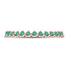 10kt Rose Gold Womens Round Emerald Stackable Band Ring 1/8 Cttw