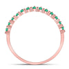 10kt Rose Gold Womens Round Emerald Stackable Band Ring 1/8 Cttw