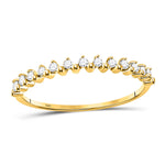 10kt Yellow Gold Womens Round Diamond Stackable Band Ring 1/8 Cttw