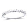 10kt White Gold Womens Round Diamond Stackable Band Ring 1/8 Cttw