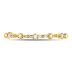 10kt Yellow Gold Womens Round Diamond Bead Dot Stackable Ring 1/20 Cttw