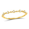 10kt Yellow Gold Womens Round Diamond Bead Dot Stackable Ring 1/20 Cttw