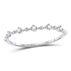 10kt White Gold Womens Round Diamond Bead Dot Stackable Ring 1/20 Cttw