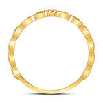 10kt Yellow Gold Womens Round Diamond Stackable Band Ring .01 Cttw