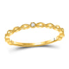 10kt Yellow Gold Womens Round Diamond Stackable Band Ring .01 Cttw