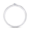 10kt White Gold Womens Round Blue Sapphire Diamond Stackable Band Ring 1/12 Cttw