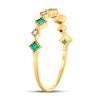 10kt Yellow Gold Womens Round Emerald Diamond Square Stackable Band Ring 1/5 Cttw