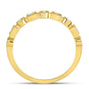 10kt Yellow Gold Womens Round Diamond Square Dot Stackable Band Ring 1/6 Cttw