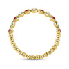 10kt Yellow Gold Womens Round Ruby Diamond Beaded Dot Stackable Band Ring 1/6 Cttw