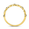 10kt Yellow Gold Womens Round Blue Sapphire Diamond Stackable Band Ring 1/10 Cttw