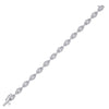 10kt White Gold Womens Round Diamond Fashion Bracelet 1 Cttw