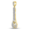 10kt Yellow Gold Mens Round Diamond Wrench Charm Pendant 1/3 Cttw