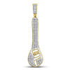 10kt Yellow Gold Mens Round Diamond Wrench Charm Pendant 1/3 Cttw