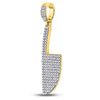 10kt Yellow Gold Mens Round Diamond Butcher Knife Charm Pendant 1/2 Cttw