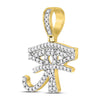 10kt Yellow Gold Mens Round Diamond Eye of Ra Charm Pendant 7/8 Cttw