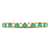 10kt Yellow Gold Womens Round Emerald Diamond Stackable Band Ring 1/5 Cttw