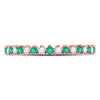 10kt Rose Gold Womens Round Emerald Diamond Stackable Band Ring 1/5 Cttw