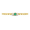 10kt Yellow Gold Womens Round Emerald Solitaire Diamond-accent Stackable Ring .03 Cttw