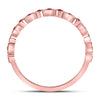 10kt Rose Gold Womens Round Ruby Square Dot Stackable Band Ring 1/5 Cttw