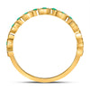 10kt Yellow Gold Womens Round Emerald Square Dot Stackable Band Ring 1/5 Cttw