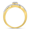 10kt Yellow Gold Womens Round Diamond Circle Cluster Strand Ring 1/6 Cttw